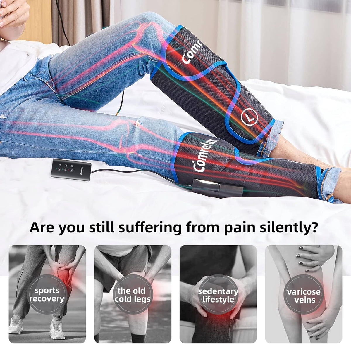 Portable Rechargeable Leg Massager with Heat Air Compression L991