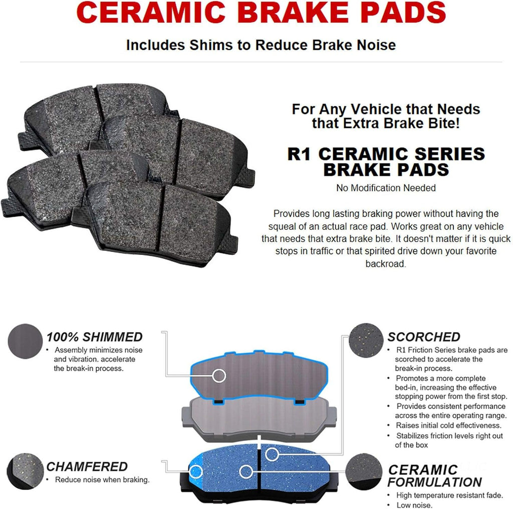 Replacement Brake Rotors Kit & Semi-Met Brake Pads A524811