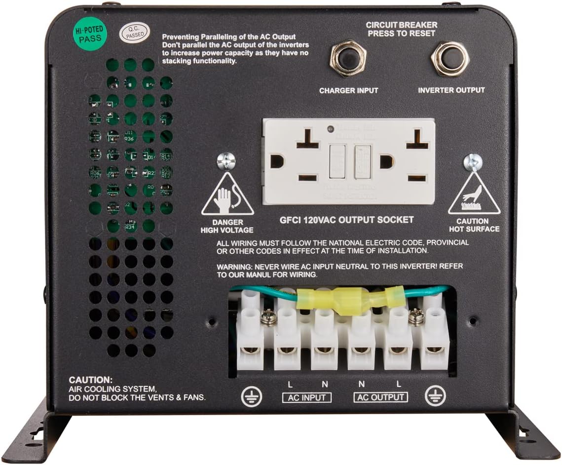 4000W 12V Pure Sine Wave Inverter Charger, 120V AC, 90A Battery Charger Z507