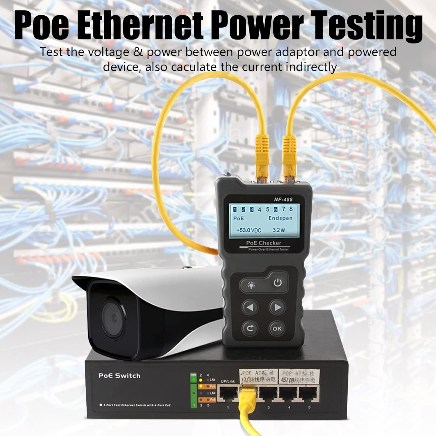 RJ45 Ethernet Tester with POE M5103