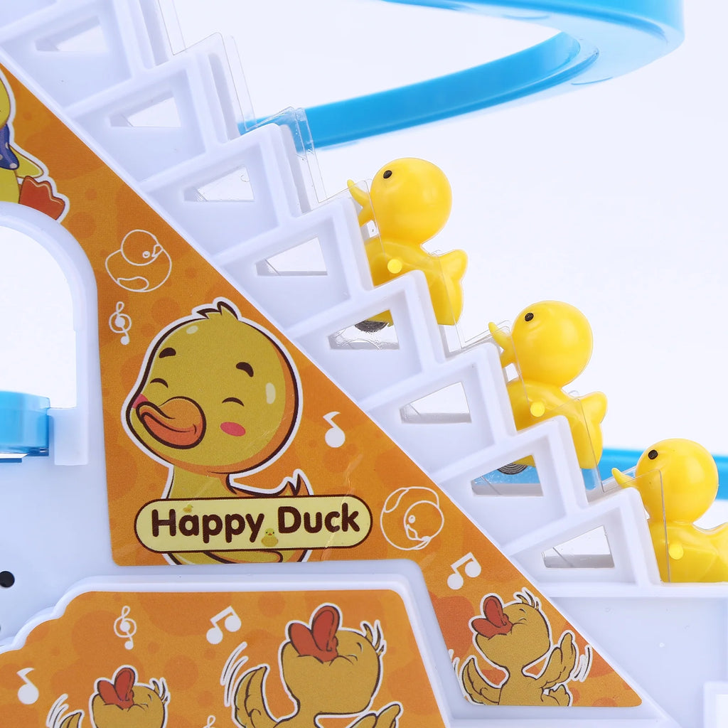 Electric Duck Roller Coaster Toy Climbing Stairs Slide Set Q240452