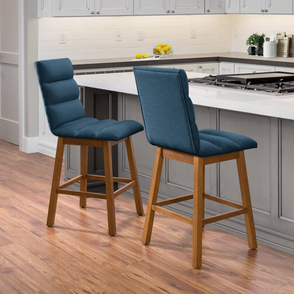 Dark Gray Fabric Barstool - Set of 2 W9698