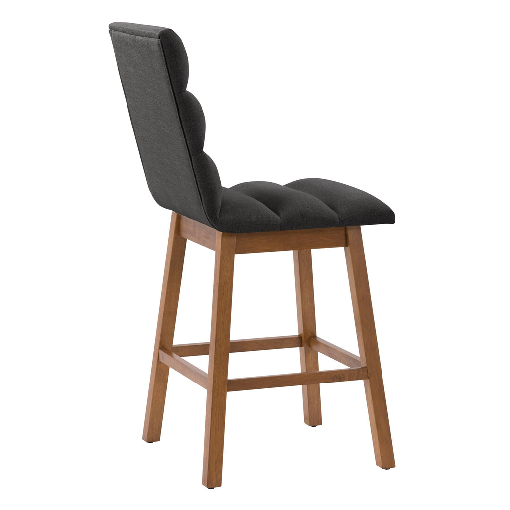 Dark Gray Fabric Barstool - Set of 2 W9698