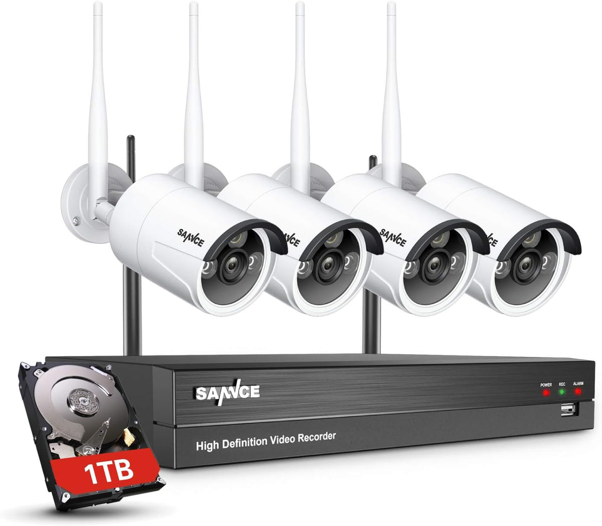 1080p 8 Channel Wireless Security Camera System with 4 Pcs Outdoor Cameras V120