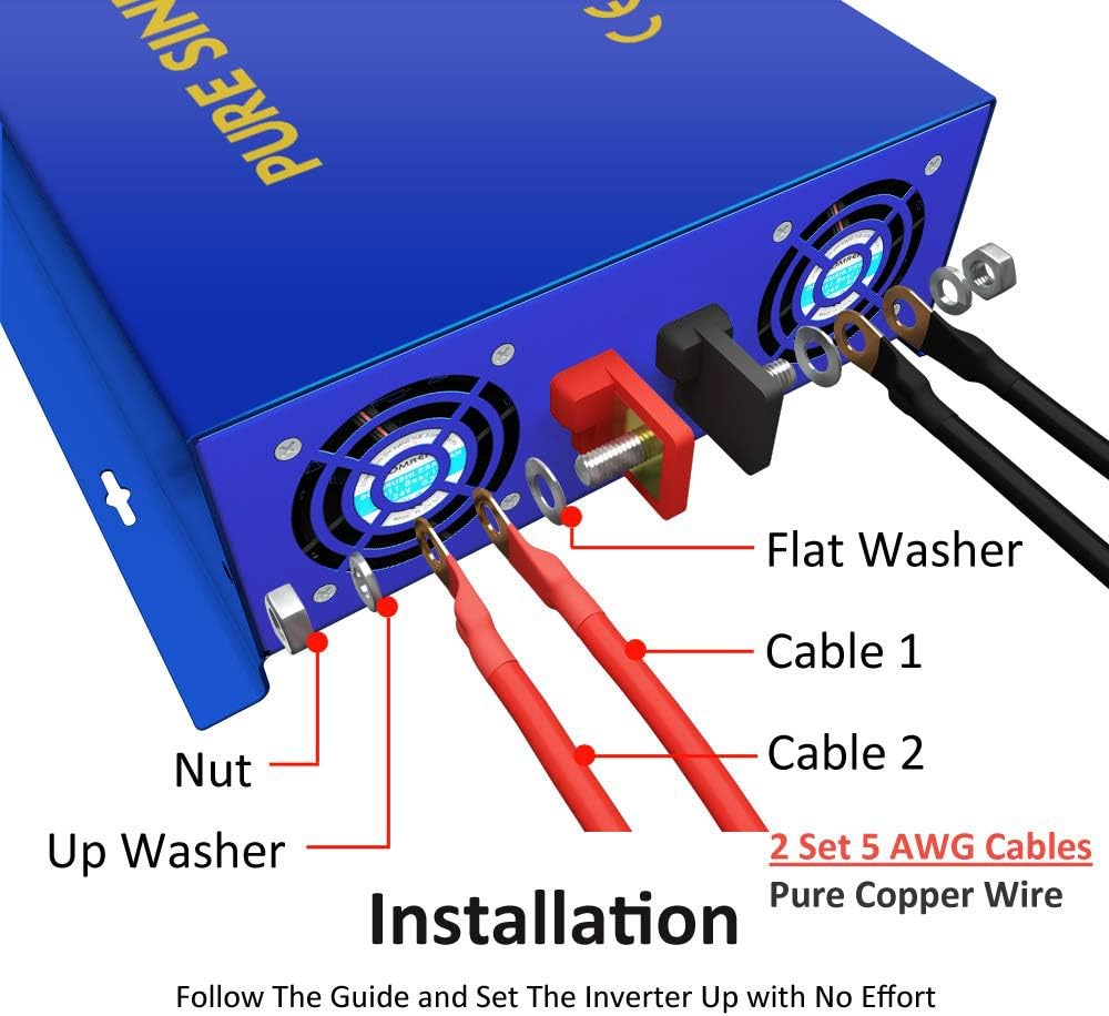 3000 watt 48v DC to AC 120v Pure Sine Wave Power Inverter Q635919