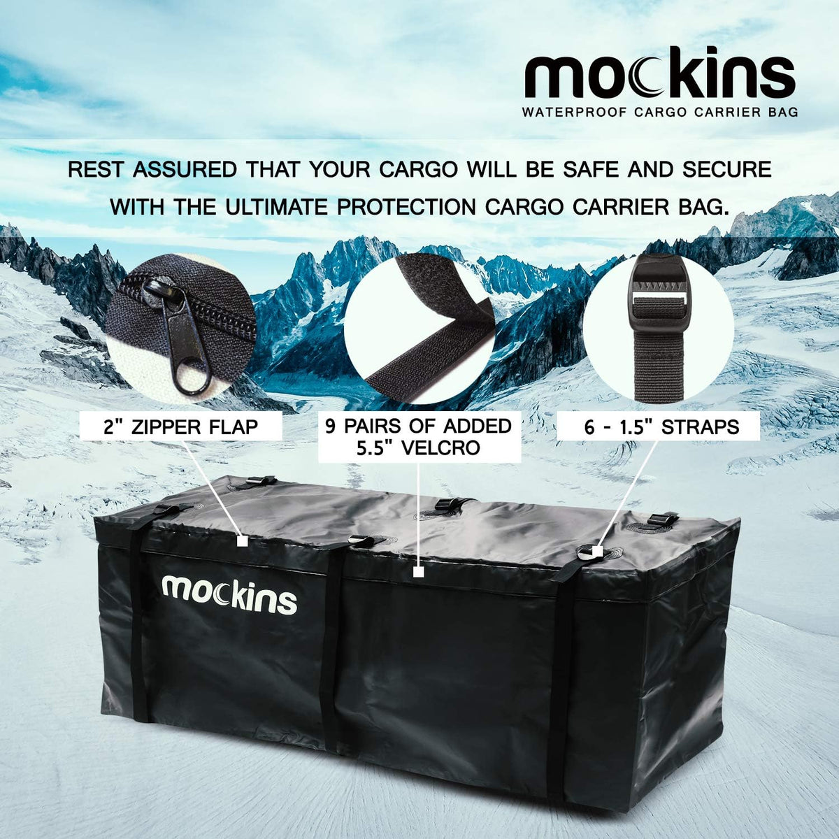 25 Cu Ft Waterproof Cargo Bag for Hitch Carrier with Straps Y265