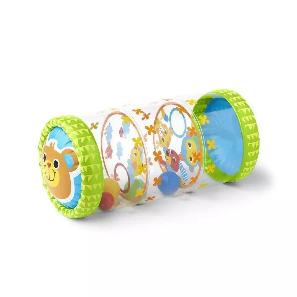 Inflatable Baby Crawling Roller Toy with Rattle and Ball PVC Early Educational Toy I386400