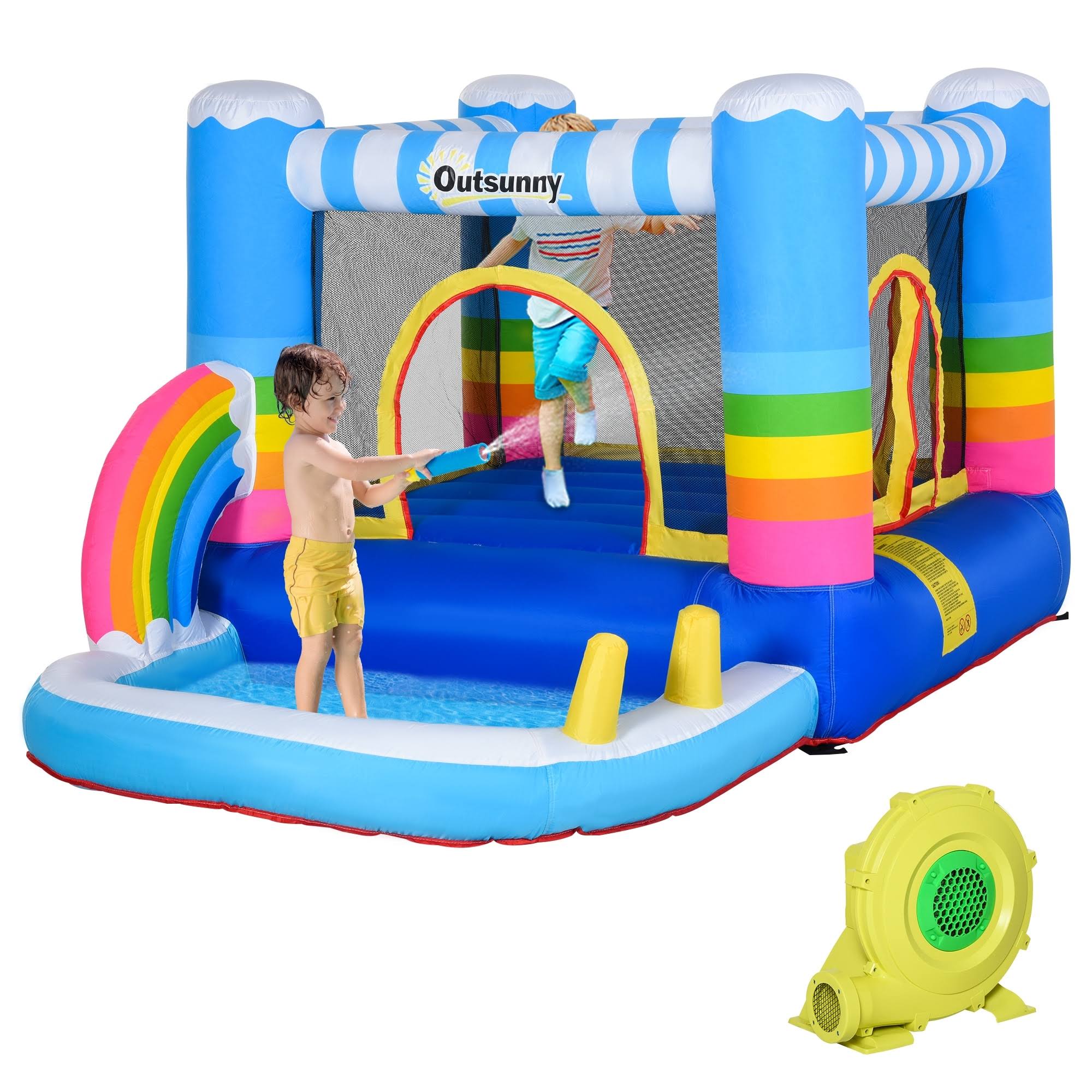 2-in-1 Kids Inflatable Bounce House with Carry Bag X25367