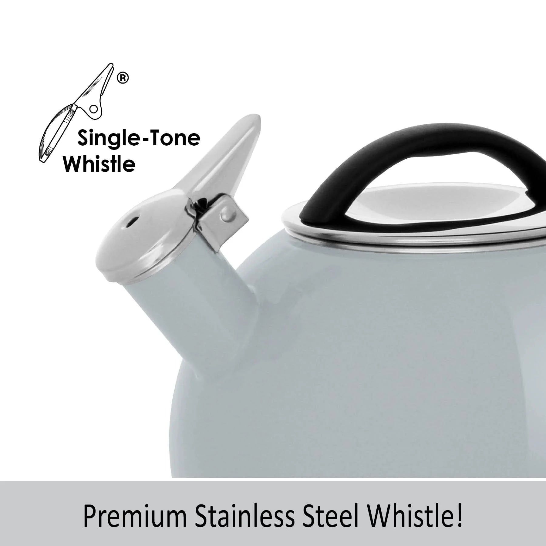Fog Gray Enamel-On-Steel Teakettle M51464