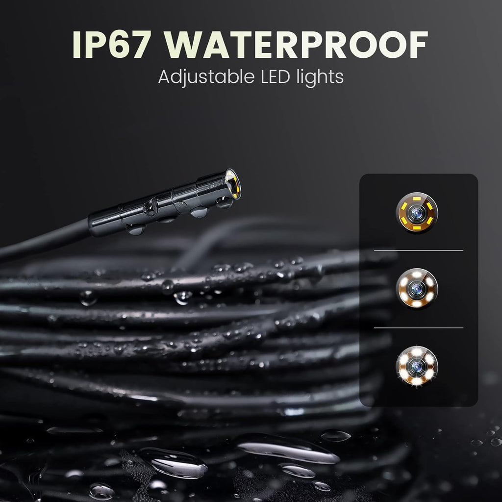 1080P HD Borescope Inspection Camera with 6 LED Lights J763275