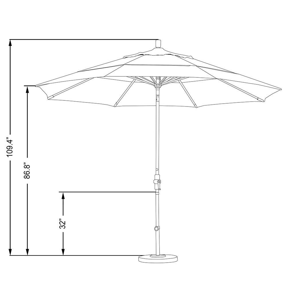 11 ft. Aluminum Double Vent Tilt Market Umbrella I8500