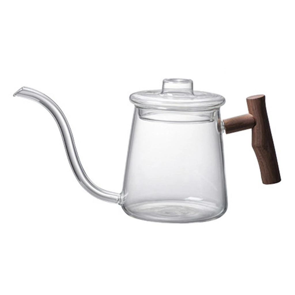 High Borosilicate Glass Gooseneck Kettle Wooden Handle 480ML K593103