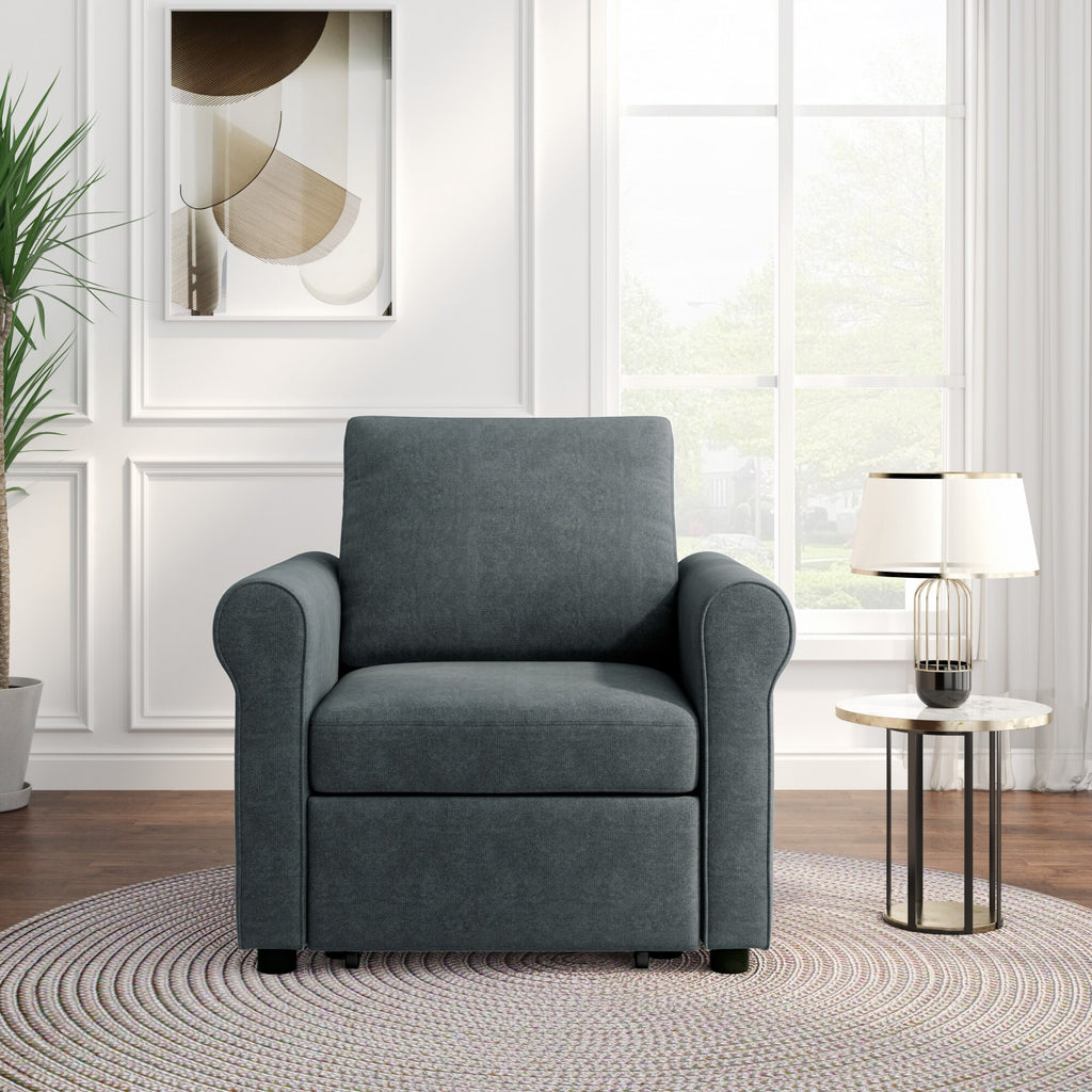 Dark Blue 3-in-1 Convertible Sofa Bed Chair S299
