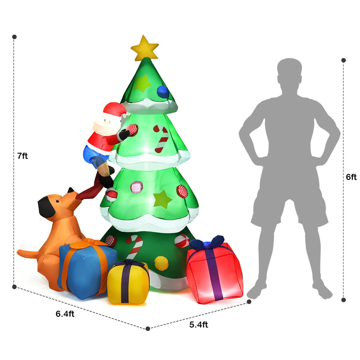 7 FT Inflatable Christmas Tree with LED Lights A9520