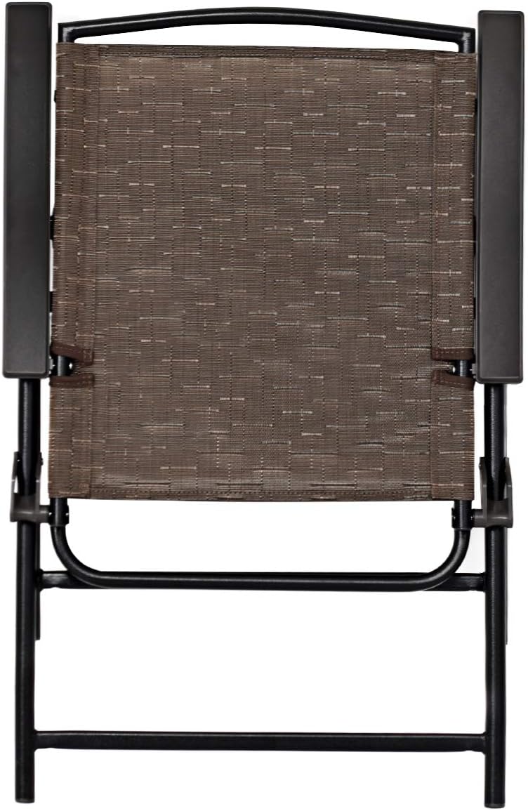 3-Piece Patio Bistro Set with Round Tempered Glass Table and 2 Foldable Chairs N376722