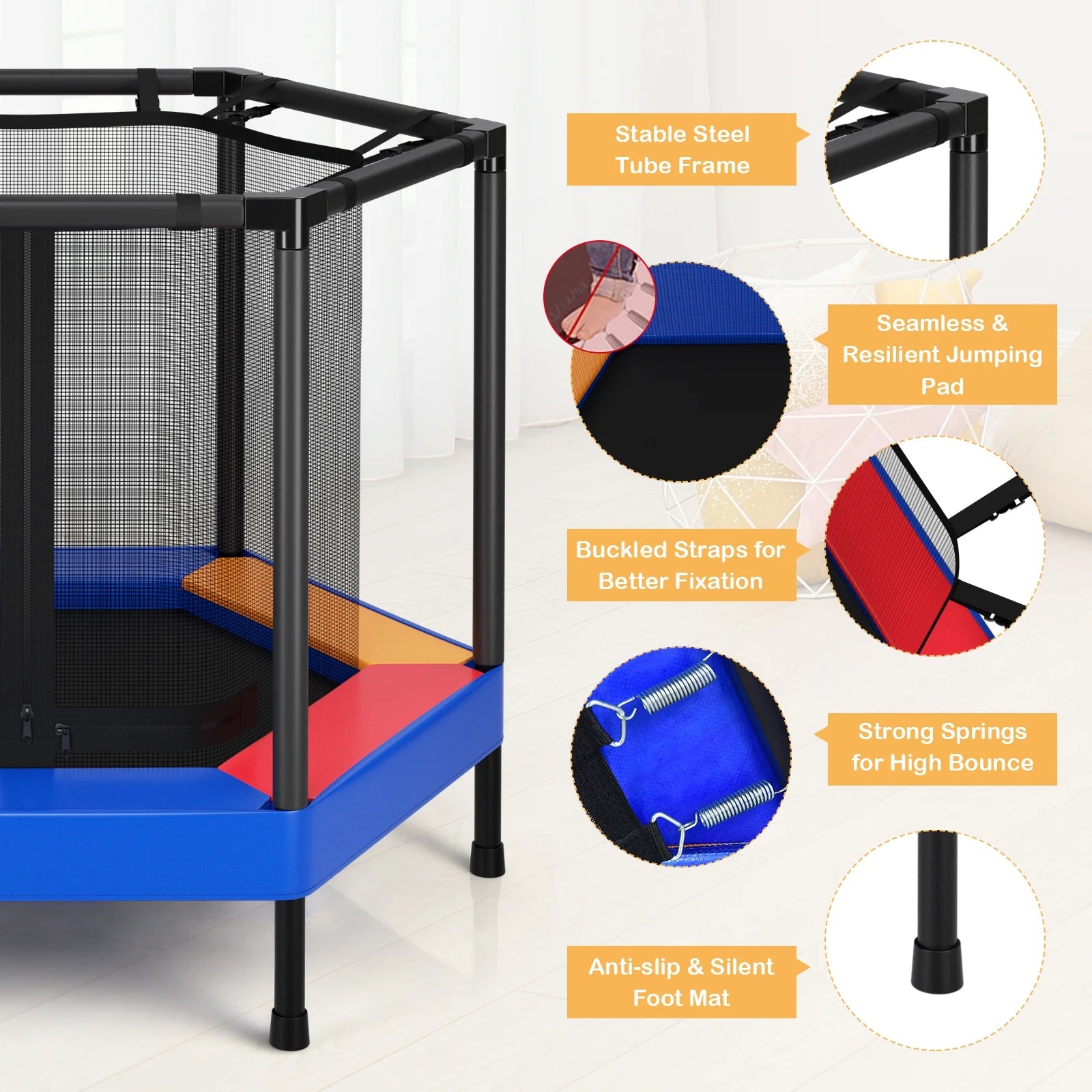 48’’ Hexagonal Shape Toddler Trampoline H5747