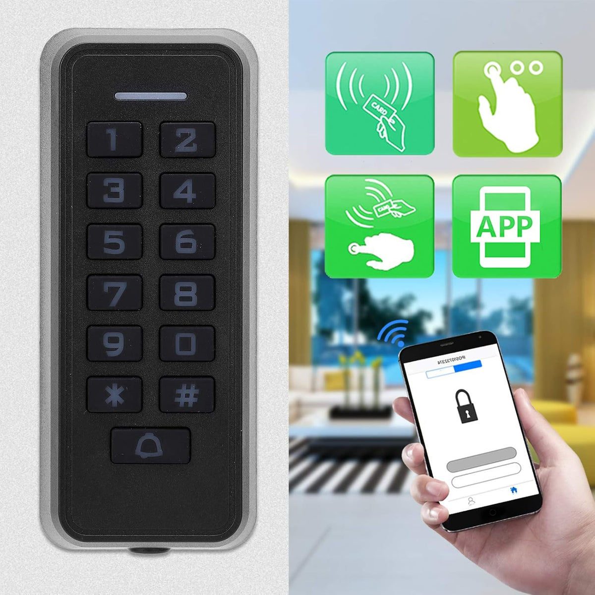 125KHz RFID Wireless WIFI Access Control Keypad with Backlight R9363