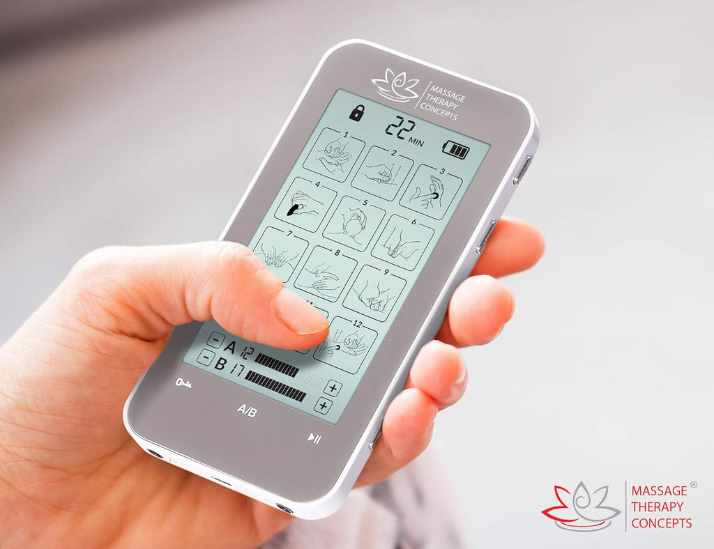 TENS Unit and EMS Combination Muscle Stimulator with 2 Channels, 12 Modes, Belt Clip and Protective Hard Travel Case G8491