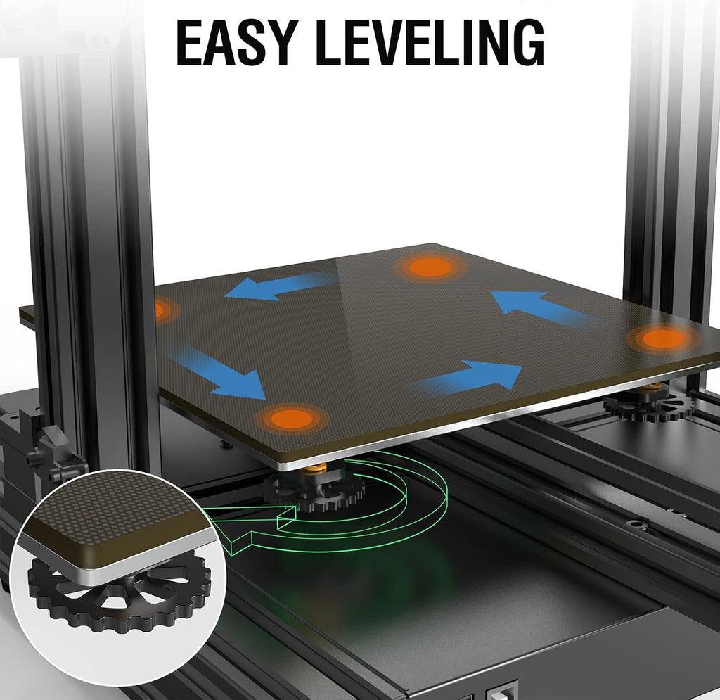 3D Printer with Carborundum Glass Platform, 9.2x9.2x10.8in Q99606