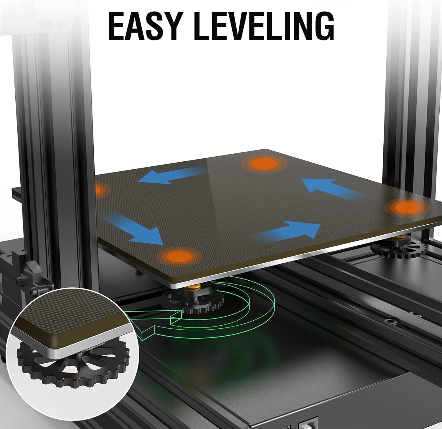 3D Printer with Carborundum Glass Platform, 9.2x9.2x10.8in Q99606