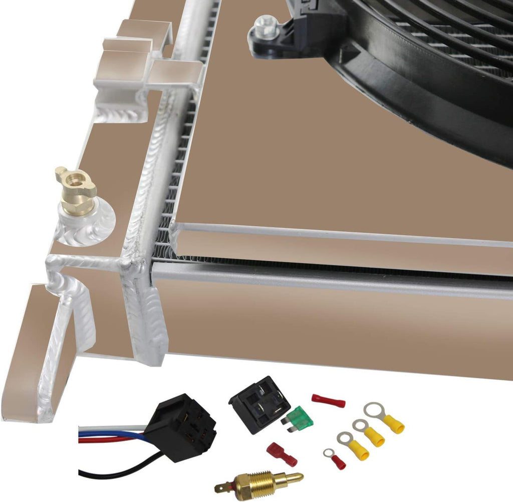 Aluminum Radiator with Shroud Fan and Thermostat Relay Kits K32011