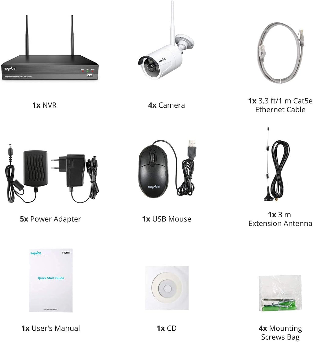 1080p 8 Channel Wireless Security Camera System with 4 Pcs Outdoor Cameras V120