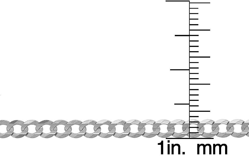 14K White Gold 3.5mm Solid Cuban Chain Necklace O433943
