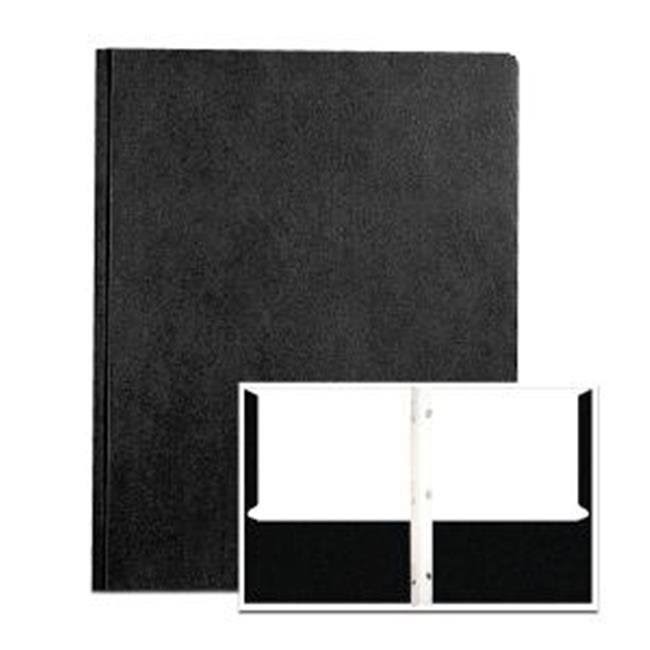 Black Embossed 2-Pocket Folders with Prongs, 25/Box F505