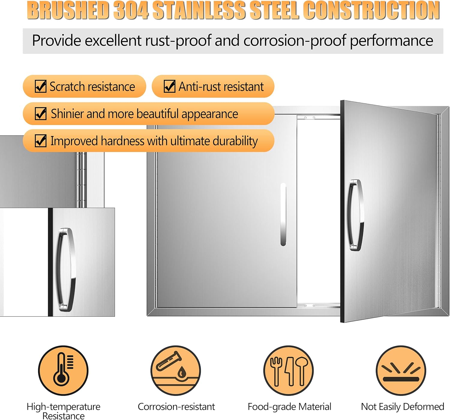 Stainless Steel Outdoor Kitchen Double Access Door K279360