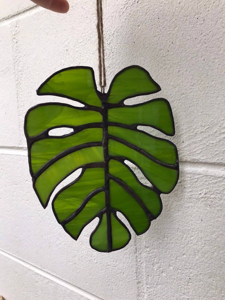 Stained Glass Monstera Leaf F795