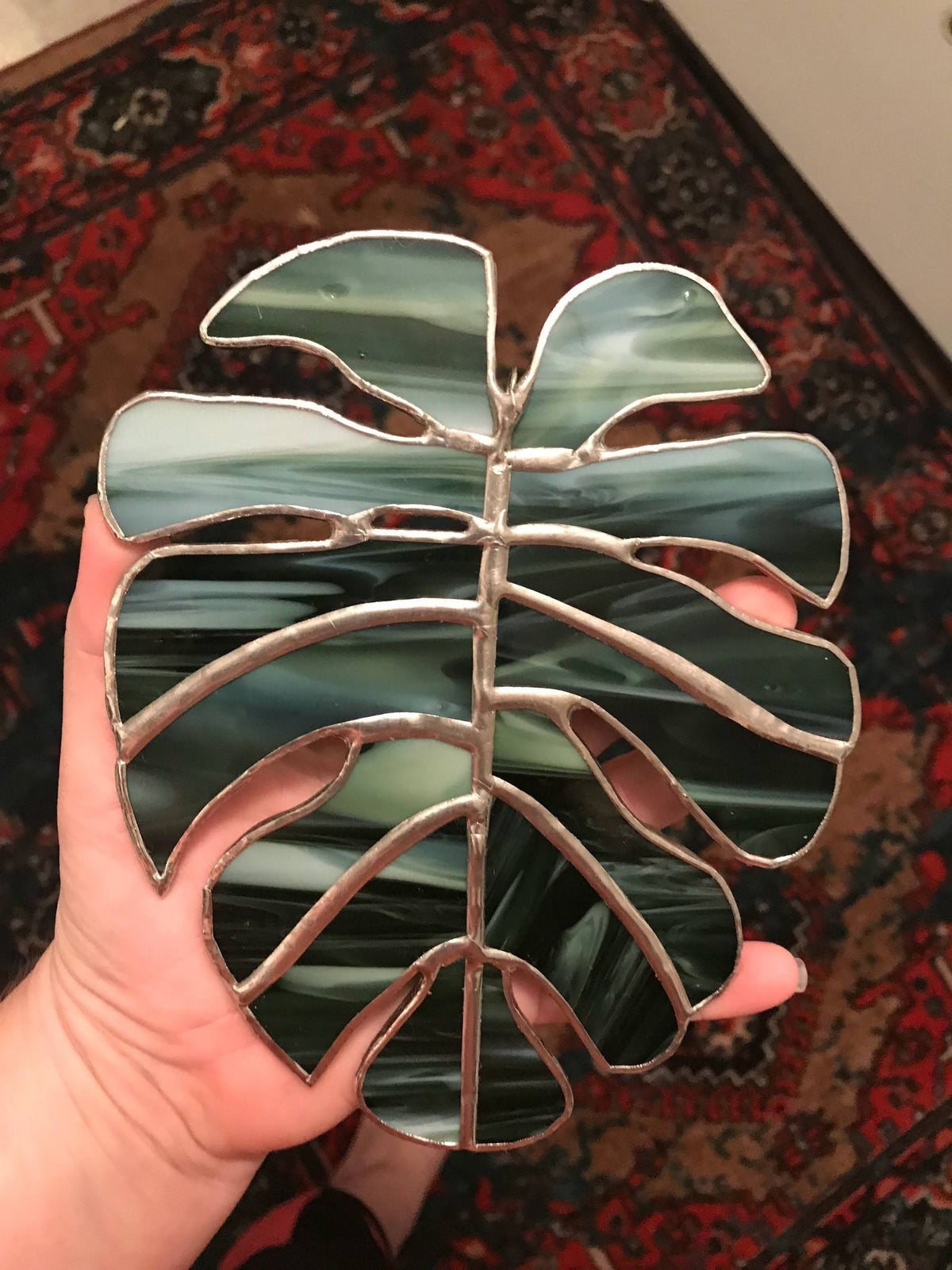 Stained Glass Monstera Leaf F795