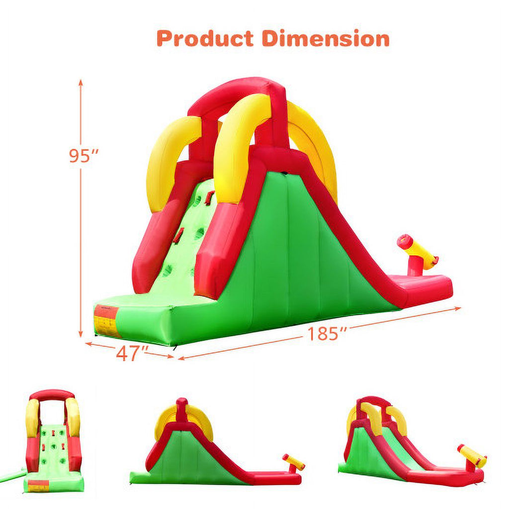Inflatable Water Slide Bounce House with Climbing Wall and 550W Blower Z2505