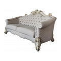 Ivory Velvet Sofa with Six Toss Pillows C9113