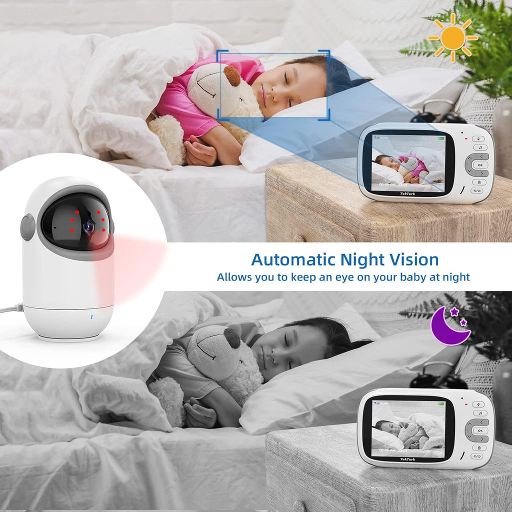 3.2 Baby Monitor with Camera and Audio, Two-Way Audio, Night Vision, Pack of 2 J242
