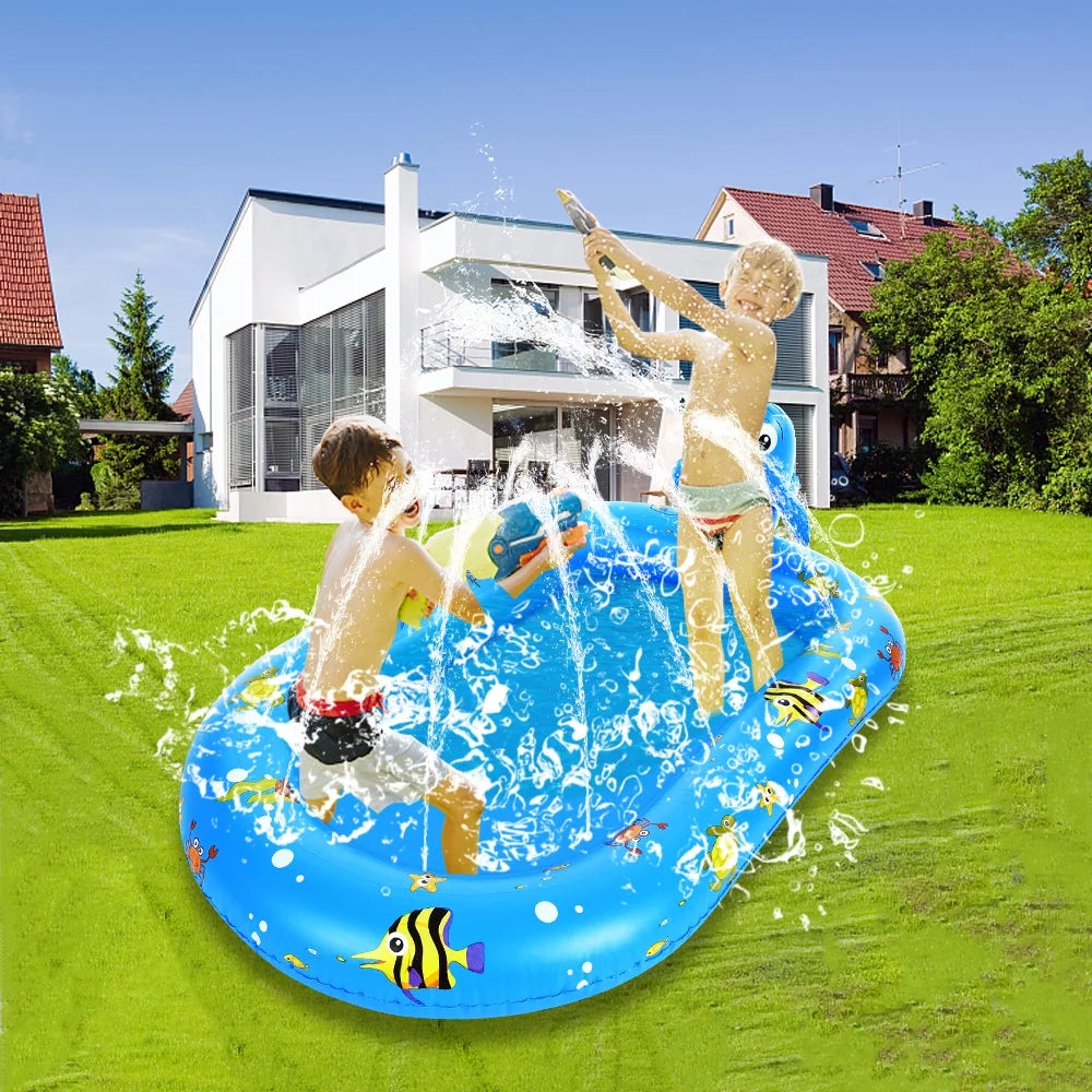 Dolphin Inflatable Sprinkler Pool 67 * 40in Kiddie Pool Y8127
