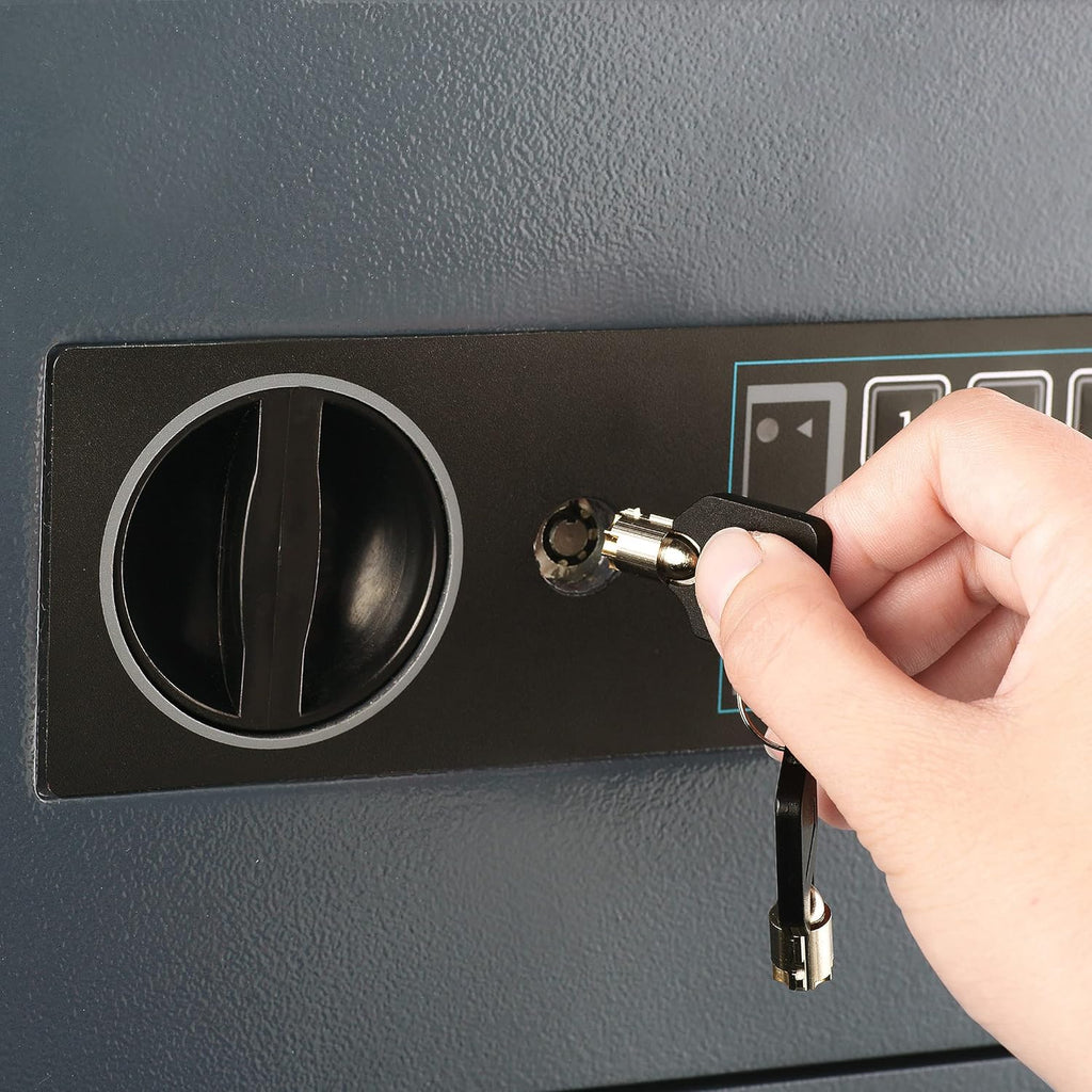 Black Digital Safe Compact Steel Money Security Box with Keypad X179758