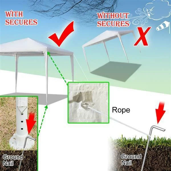 White 3 Sides Waterproof Tent with Spiral Tubes U7914