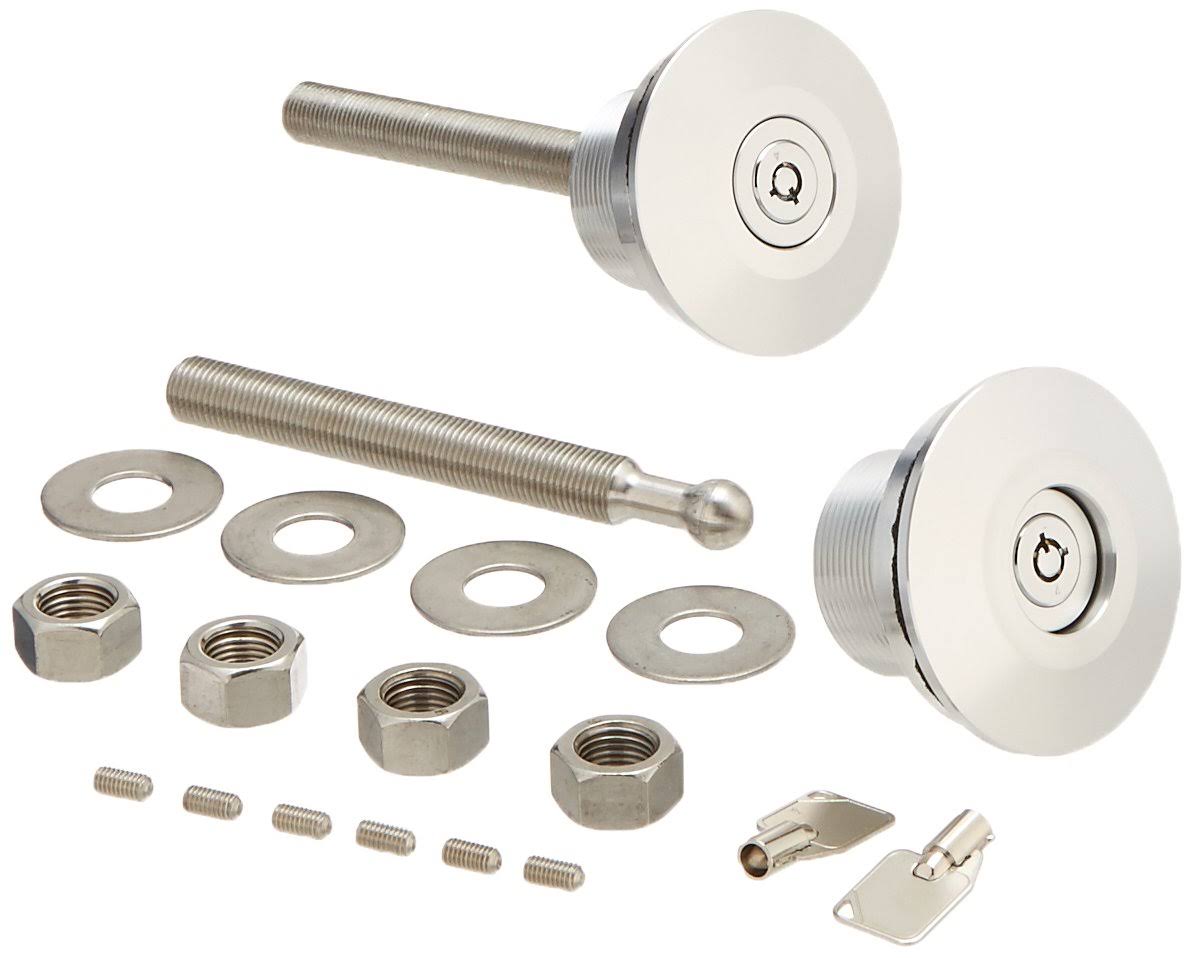 Hood Pin Kit Low-Profile Locking Silver E529