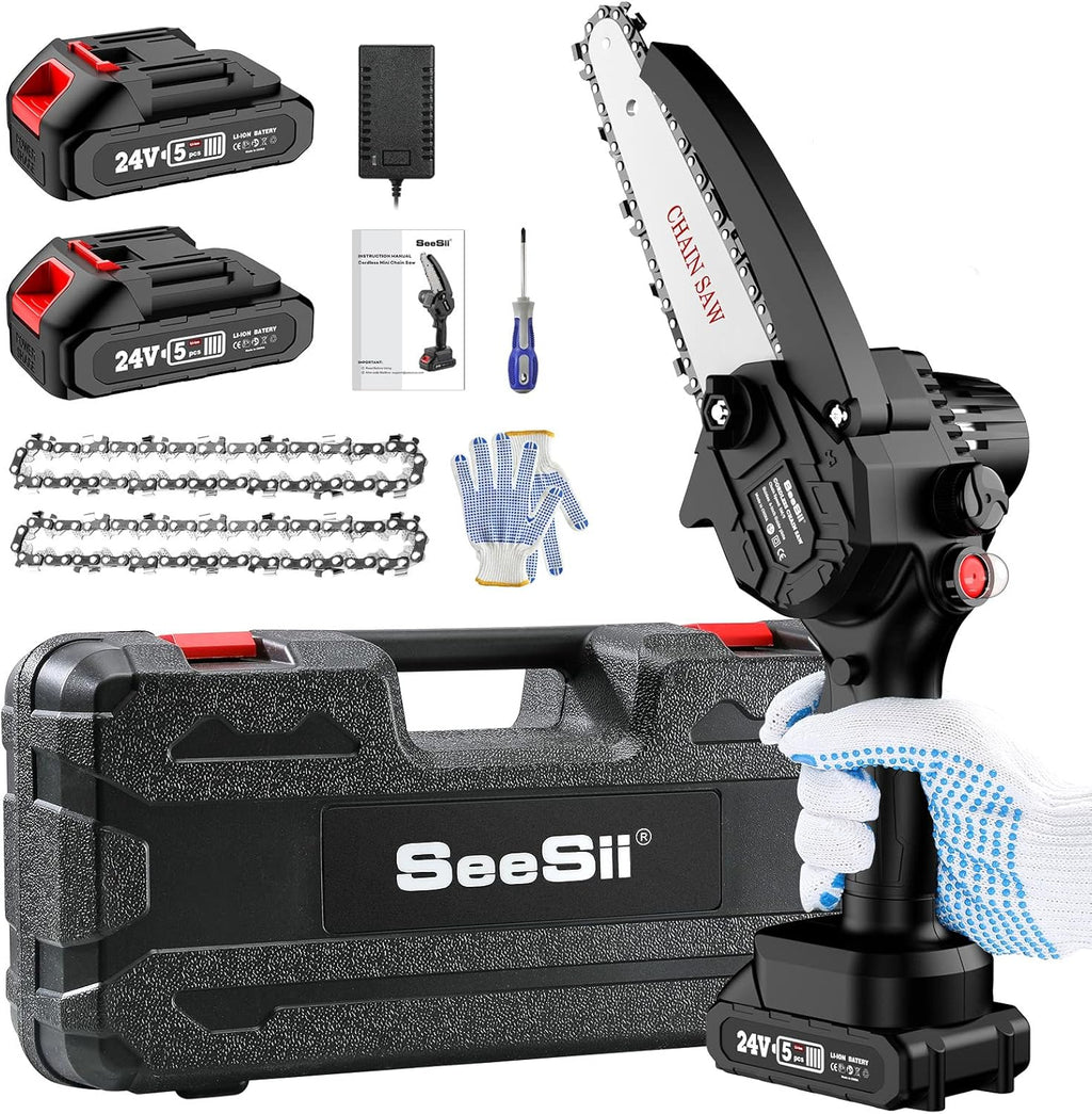 6-inch Cordless Chainsaw with 2x 2.0Ah Batteries E245579