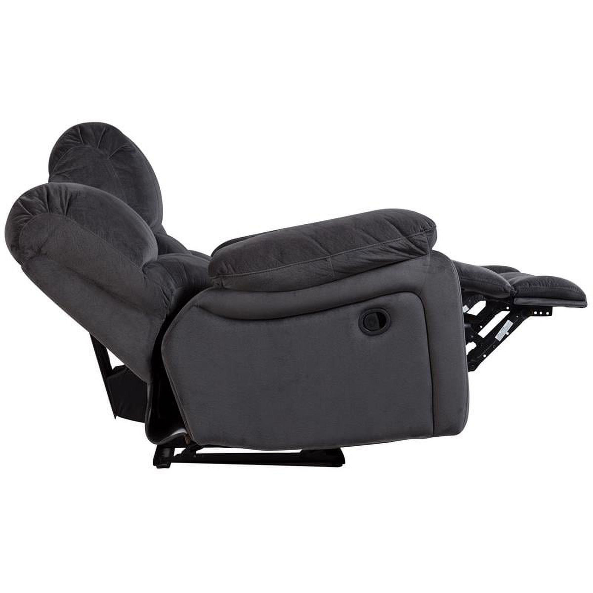 Steel Gray Plush Reclining Sofa R2171
