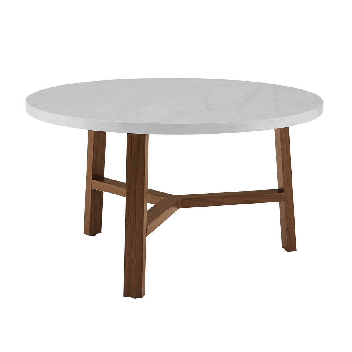 Round Faux Marble Top Coffee Table I391