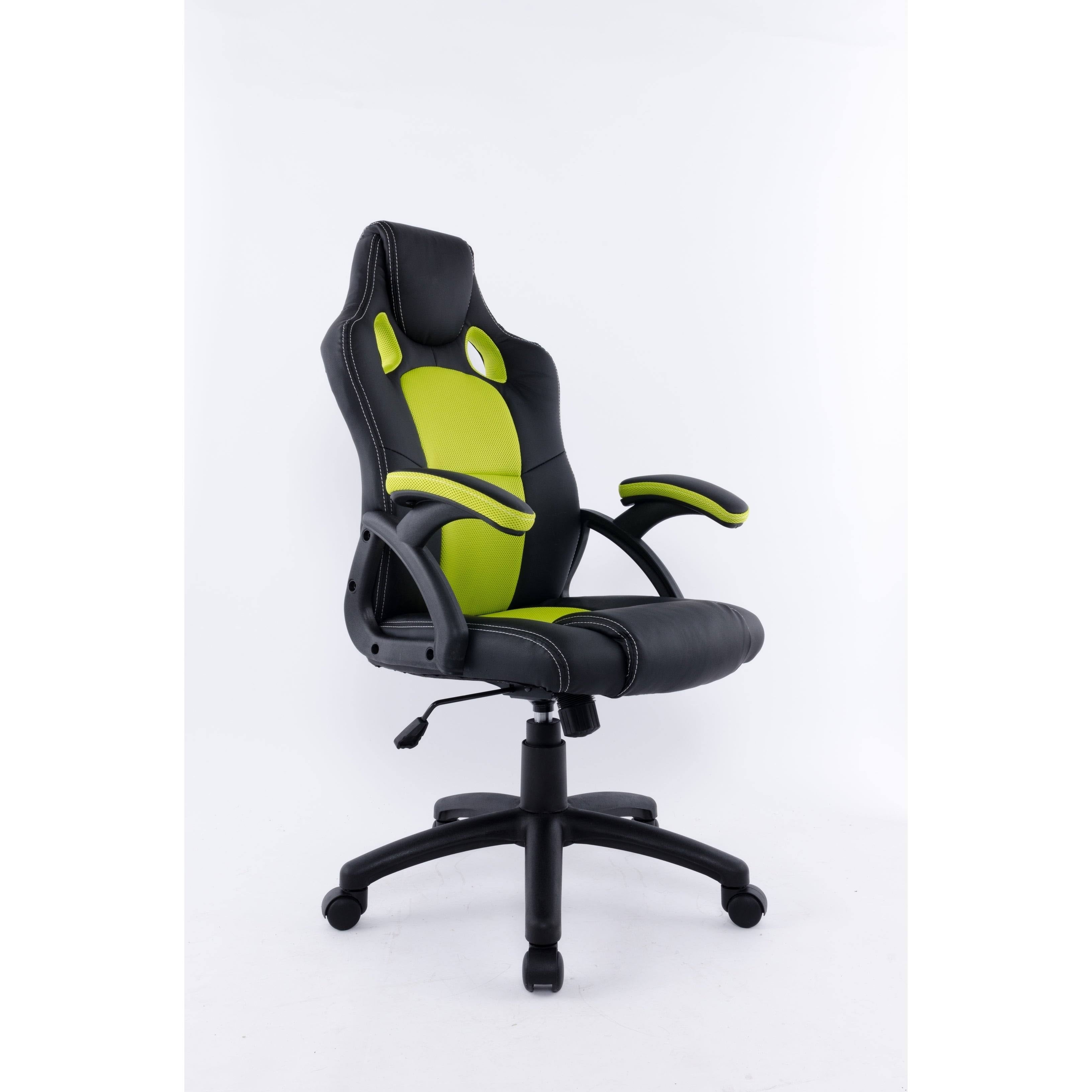Ergonomic High-Back Executive Office Chair in Black Green M2620