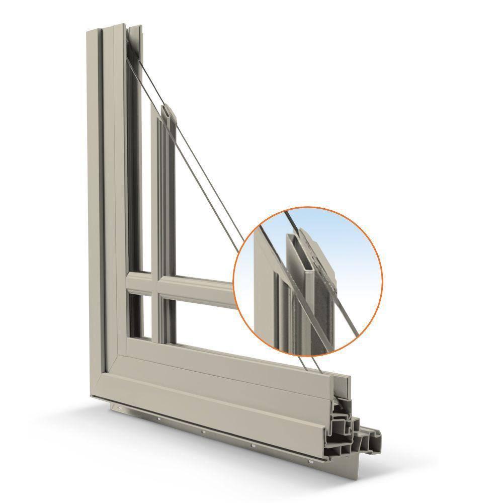 White Vinyl Awning Window with Colonial Grids O6764