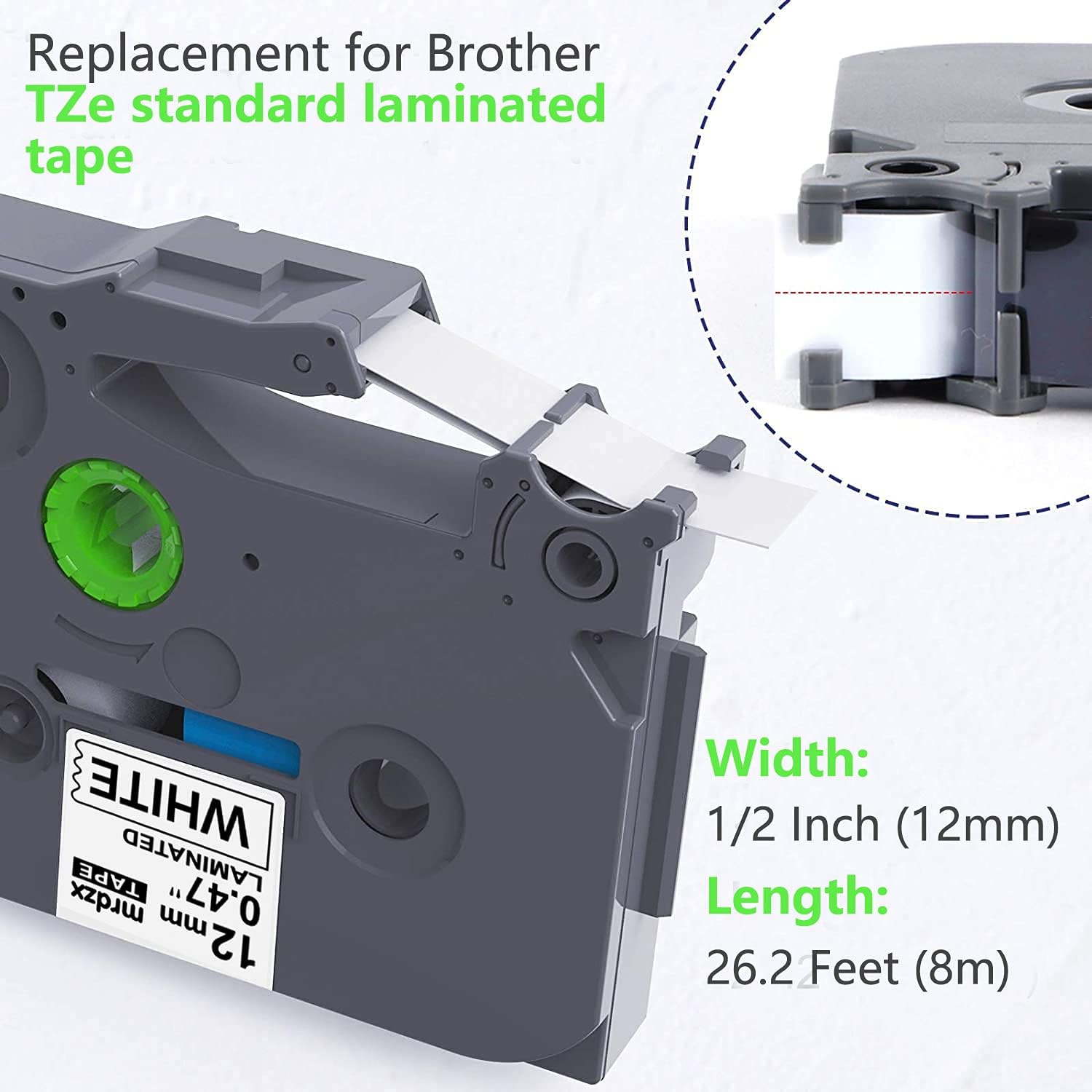 Compatible Label Tape Replacement for Brother TZe-231, 0.47" x 26.2', Black on White, 20 Pack C6520