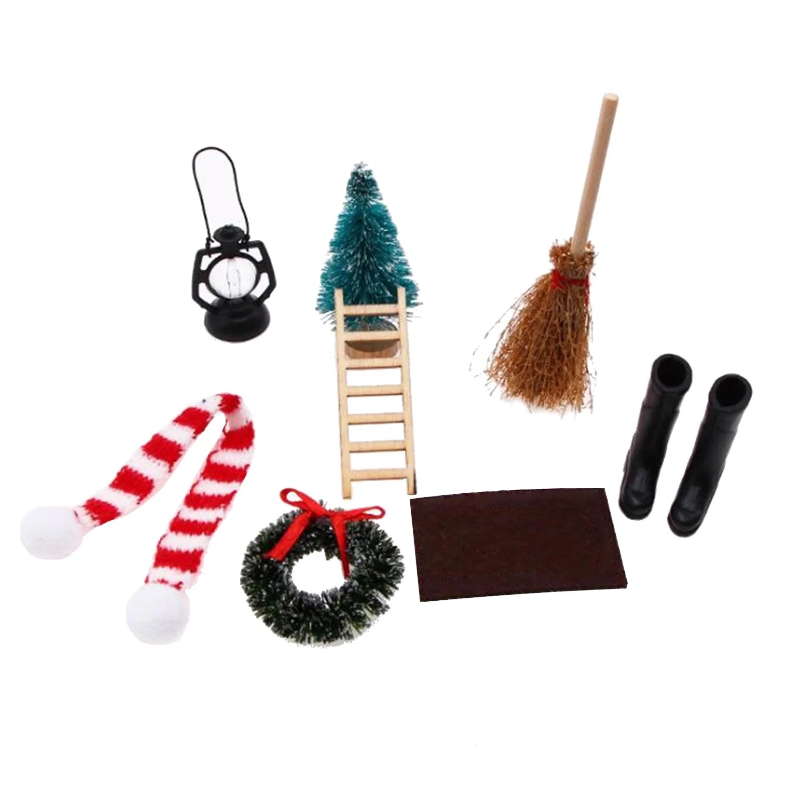 8 Mini House Christmas Decoration Set J220