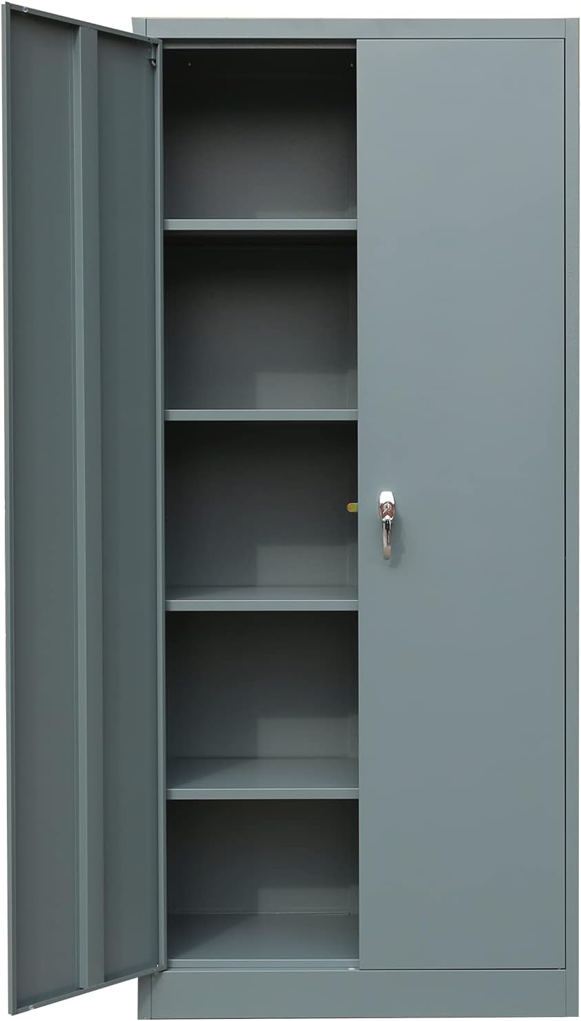 Lockable Steel Storage Cabinet with 2 Doors and 4 Shelves P5562