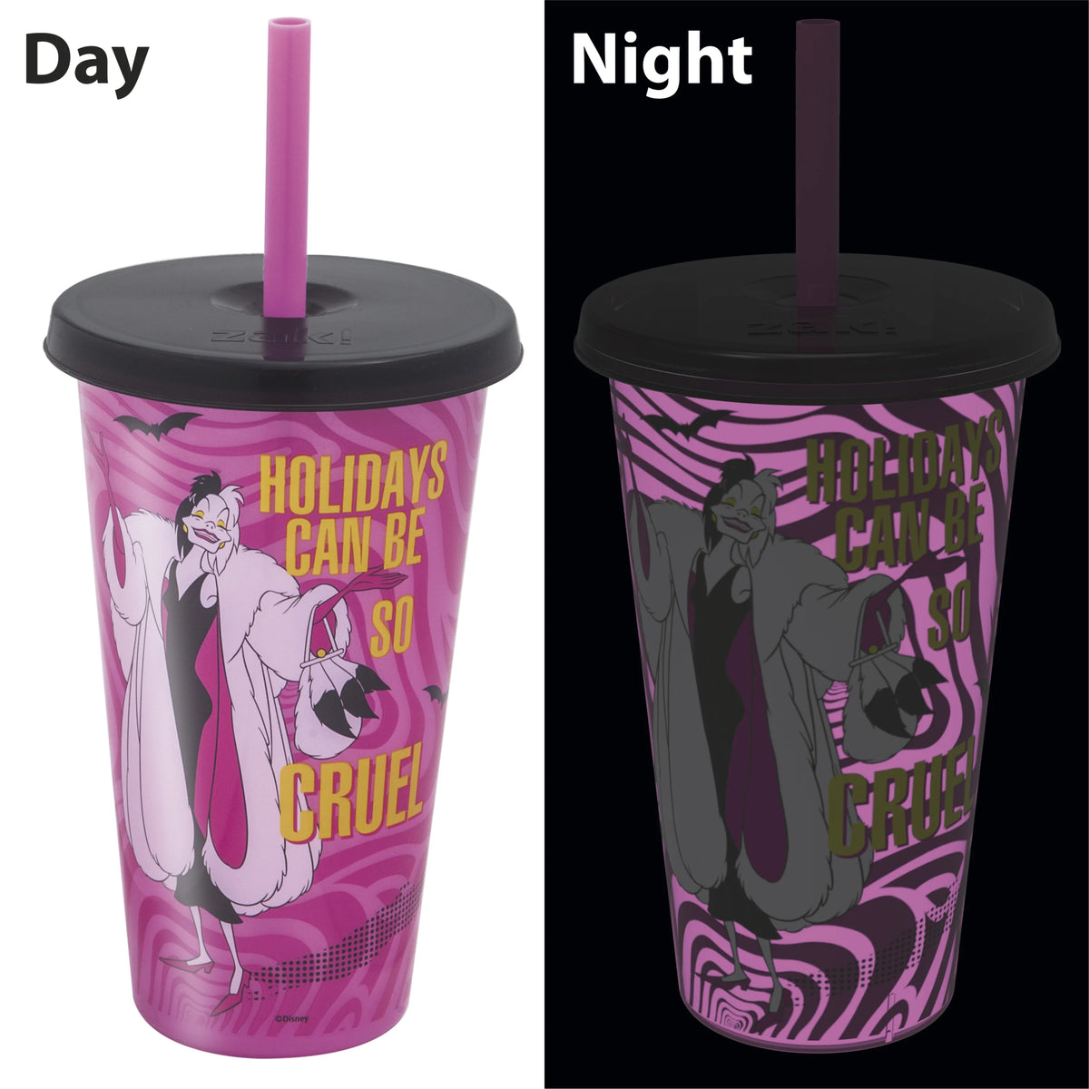 4 pcs 25 oz Glow in the Dark Plastic Tumbler Set T784061