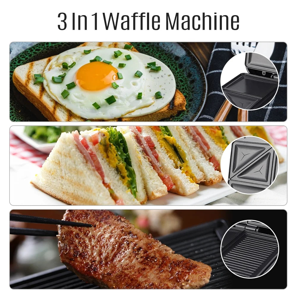 1400W Non-Stick Electric Grill Waffle Maker H21493