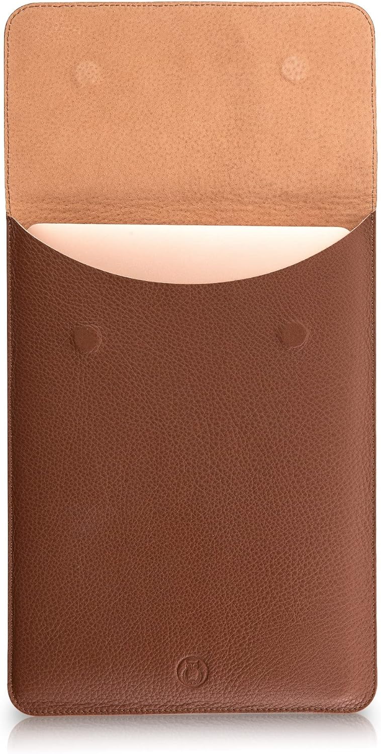 Thin Leather Laptop Sleeve, 13 Inch Suede Padded (Brown) V64472