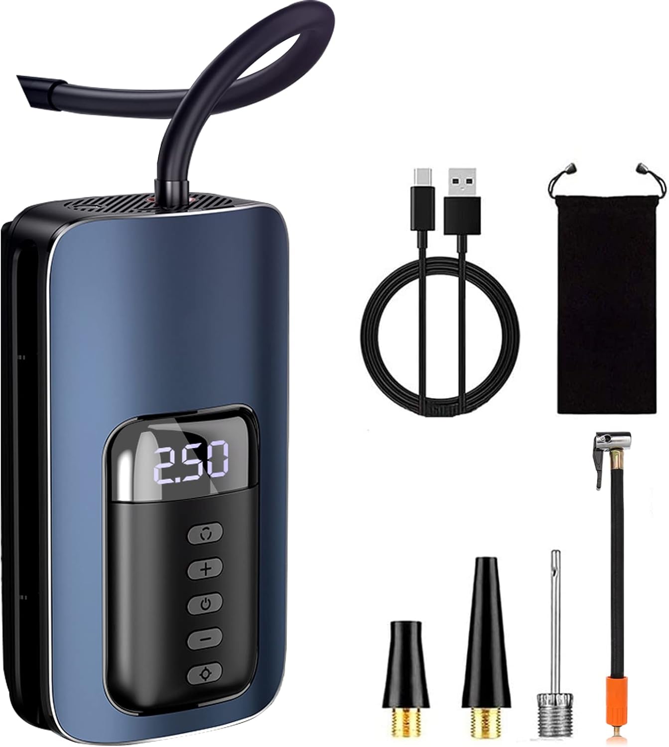 Blue Cordless Tire Inflator 12V DC, 120 PSI, 6000mAh, Pack of 2 I20840